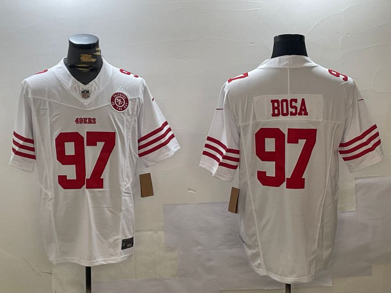 Men San Francisco 49ers #97 Bosa White three generations 2024 Nike Limited NFL Jersey style 3